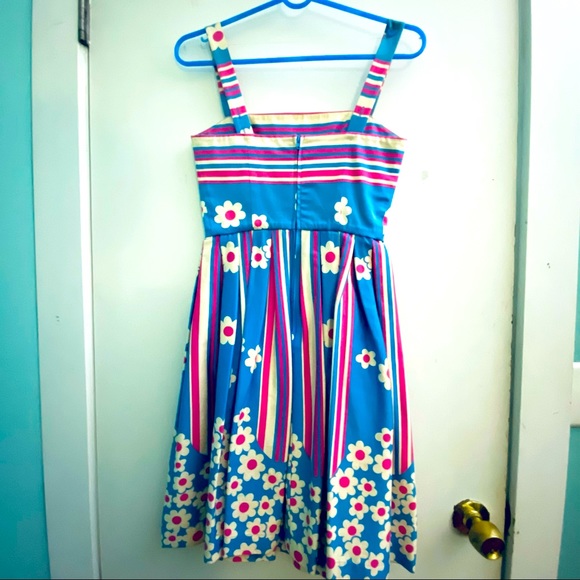Betsey Johnson size S floral and stripes cocktail dress - Picture 3 of 3